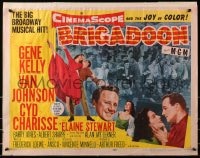 4f519 BRIGADOON style B 1/2sh 1954 great romantic close up art of Gene Kelly & Cyd Charisse!