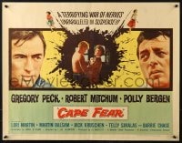 4f524 CAPE FEAR 1/2sh 1962 Gregory Peck, Robert Mitchum, Polly Bergen, classic film noir!