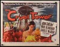 4f541 CRUEL TOWER style A 1/2sh 1956 the higher they climb, the closer they get to terror!