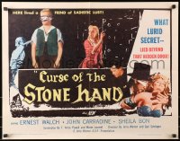 4f544 CURSE OF THE STONE HAND 1/2sh 1965 John Carradine in South American horror, sadistic lust!