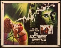 4f567 ELECTRONIC MONSTER 1/2sh 1960 Rod Cameron, art of half-naked girl shocked by electricity!
