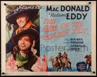 4f583 GIRL OF THE GOLDEN WEST 1/2sh R1962 Jeanette MacDonald & Nelson Eddy in cowboy hats!