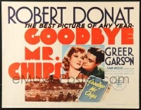 4f586 GOODBYE MR. CHIPS 1/2sh R1962 dedicated teacher Robert Donat, pretty Greer Garson!