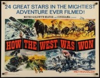 4f601 HOW THE WEST WAS WON style A 1/2sh 1964 great Reynold Brown montage art of John Ford epic!