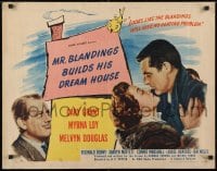 4f675 MR. BLANDINGS BUILDS HIS DREAM HOUSE style A 1/2sh 1948 Cary Grant, Myrna Loy & Melvyn Douglas