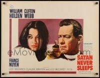 4f729 SATAN NEVER SLEEPS 1/2sh 1962 Leo McCarey, William Holden, Clifton Webb, France Nuyen!