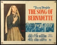 4f747 SONG OF BERNADETTE 1/2sh 1943 artwork of angelic Jennifer Jones by Norman Rockwell!