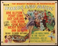 4f793 WORDS & MUSIC style A 1/2sh 1949 Judy Garland, Lena Horne & all-stars, Rodgers & Hart bio!