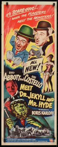 4f001 ABBOTT & COSTELLO MEET DR. JEKYLL & MR. HYDE insert 1953 Bud & Lou, scary Boris Karloff!