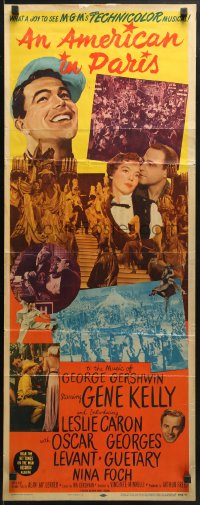 4f003 AMERICAN IN PARIS insert 1951 different montage of Gene Kelly & Leslie Caron dancing!