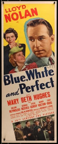 4f026 BLUE, WHITE & PERFECT insert 1941 Lloyd Nolan as Detective Michael Shayne, Mary Beth Hughes