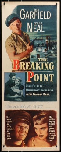 4f030 BREAKING POINT insert 1950 super c/u of John Garfield & Patricia Neal, Ernest Hemingway!