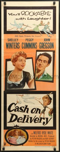 4f041 CASH ON DELIVERY insert 1956 Shelley Winters, Peggy Cummins, John Gregson, English!
