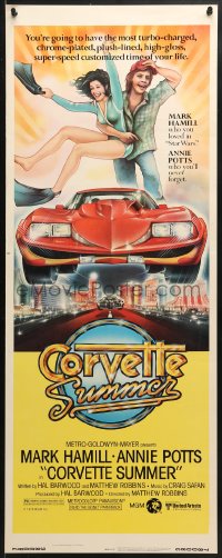 4f054 CORVETTE SUMMER insert 1978 Mark Hamill & sexy Annie Potts on bizarre 'custom' Corvette!
