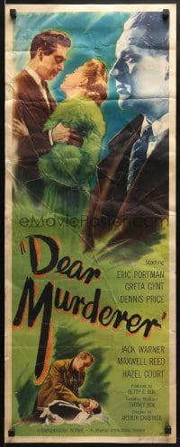 4f062 DEAR MURDERER insert 1948 Eric Portman, Greta Gynt, Hazel Court, Dennis Price, English noir!