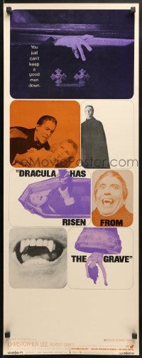 4f070 DRACULA HAS RISEN FROM THE GRAVE insert 1969 Hammer, cool image of sexy girl w/bandaids on neck!