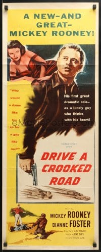 4f071 DRIVE A CROOKED ROAD insert 1954 Mickey Rooney needed no-good Dianne Foster & she needed money!