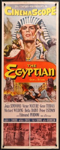 4f075 EGYPTIAN insert 1954 Michael Curtiz, art of Jean Simmons, Victor Mature & Gene Tierney!