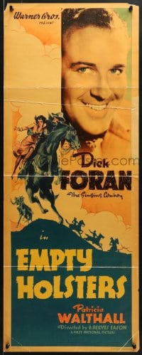 4f079 EMPTY HOLSTERS insert 1937 great close up of cowboy Dick Foran and on horse with Walthall!