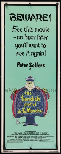 4f084 FIENDISH PLOT OF DR. FU MANCHU insert 1980 great wacky artwork of Asian Peter Sellers!