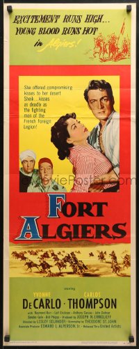 4f092 FORT ALGIERS insert 1953 sexy Yvonne de Carlo in Africa, young blood runs hot!