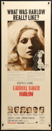 4f119 HARLOW insert 1965 close portrait of Carroll Baker in the title role!