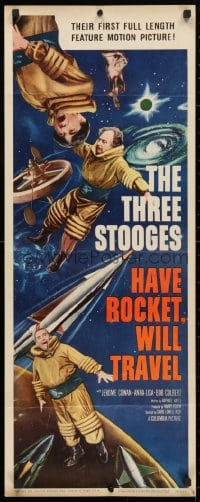 4f120 HAVE ROCKET WILL TRAVEL insert 1959 wonderful sci-fi art of The Three Stooges in space!