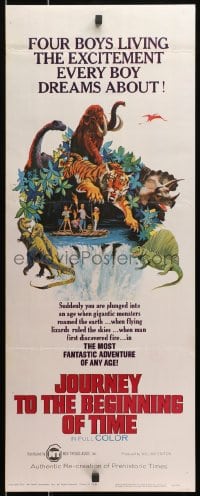 4f137 JOURNEY TO THE BEGINNING OF TIME insert 1966 4 boys live their dream of fighting dinosaurs!