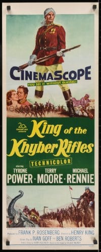 4f143 KING OF THE KHYBER RIFLES insert 1954 full-length artwork of British soldier Tyrone Power!