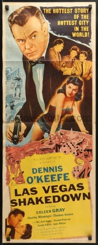 4f145 LAS VEGAS SHAKEDOWN insert 1955 gambling Dennis O'Keefe in the world's most fabulous city!