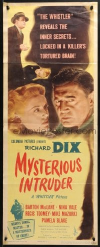 4f168 MYSTERIOUS INTRUDER insert 1946 Richard Dix finds where The Whistler made his first mistake!
