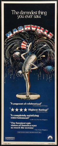 4f169 NASHVILLE insert 1975 Robert Altman, cool patriotic sexy microphone artwork!