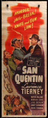 4f204 SAN QUENTIN insert 1947 art of Lawrence Tierney in maximum security prison, film noir!