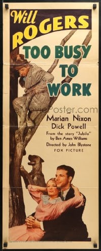 4f245 TOO BUSY TO WORK insert 1932 Will Rogers, pretty Marian Nixon, Dick Powell, ultra-rare!