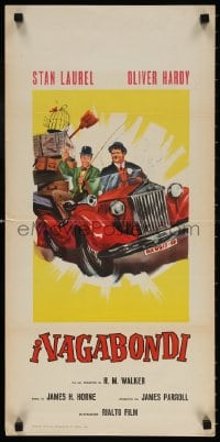 4f823 BOHEMIAN GIRL Italian locandina R1964 Hal Roach, art of Stan Laurel & Oliver Hardy in peril!