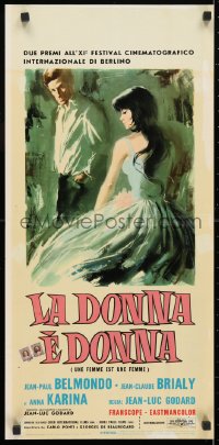 4f994 WOMAN IS A WOMAN Italian locandina 1961 Jean-Luc Godard, Jean-Paul Belmondo, Anna Karina!