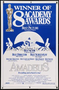 4g520 AMADEUS awards 1sh 1984 Milos Foreman, Mozart biography, winner of 8 Academy Awards!