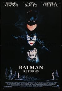 4g550 BATMAN RETURNS 1sh 1992 Michael Keaton, Danny DeVito, Michelle Pfeiffer, Tim Burton!
