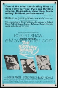4g565 BIRTHDAY PARTY 1sh 1968 directed by William Friedkin, Harold Pinter, Robert Shaw!