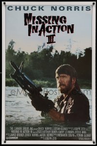 4g573 BRADDOCK: MISSING IN ACTION III int'l 1sh 1988 great image of Chuck Norris w/ M-60 machine gun
