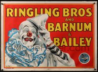 4g001 RINGLING BROS & BARNUM & BAILEY 21x28 circus poster 1945 Bill Bailey art of clown!