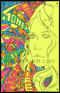 4g237 AMERICAN WOMAN 22x33 commercial poster 1970 psychedelic art of a woman by Rick Ambrose!