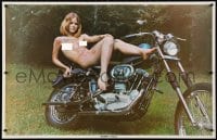 4g253 HONEY-CYCLE 23x35 commercial poster 1970 naked painted girl on a motorcycle!