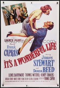 4g255 IT'S A WONDERFUL LIFE 27x40 commercial poster 1996 James Stewart, Donna Reed, Barrymore, Capra!