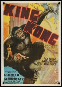 4g260 KING KONG 21x29 commercial poster 1980s artwork of giant ape from original poster, Fay Wray!