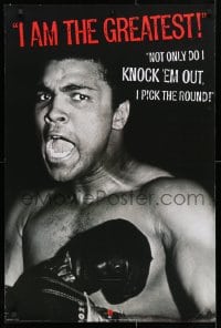 4g268 MUHAMMAD ALI 24x36 English commercial poster 2000s the greatest - knocks out and picks round!
