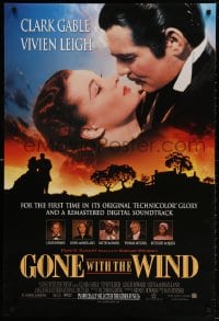 4g678 GONE WITH THE WIND advance DS 1sh R1998 different image of Clark Gable & Vivien Leigh!