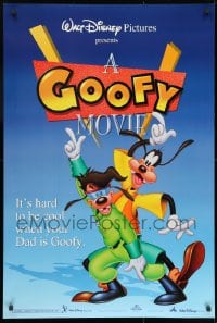 4g682 GOOFY MOVIE DS 1sh 1995 Walt Disney, it's hard to be cool when your dad is Goofy, blue style!