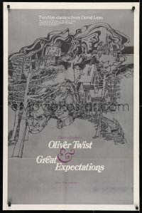 4g685 GREAT EXPECTATIONS/OLIVER TWIST 1sh 1970s Charles Dickens & David Lean double-bill!