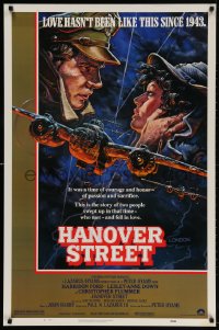 4g694 HANOVER STREET 1sh 1979 art of Harrison Ford & Lesley-Anne Down in World War II by Alvin!